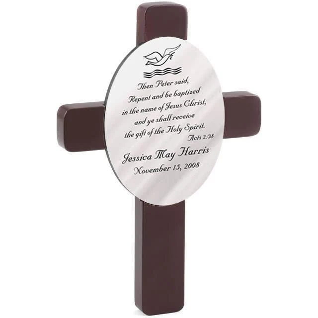 Oval Personalized Baptism Cross