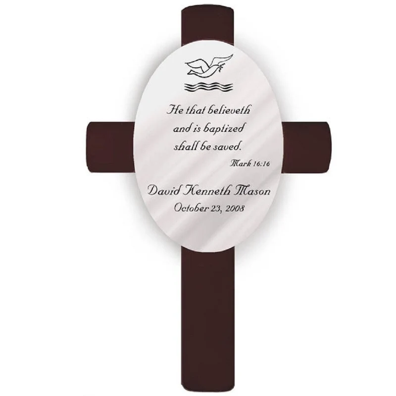 Oval Personalized Baptism Cross