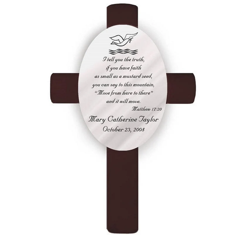 Oval Personalized Baptism Cross