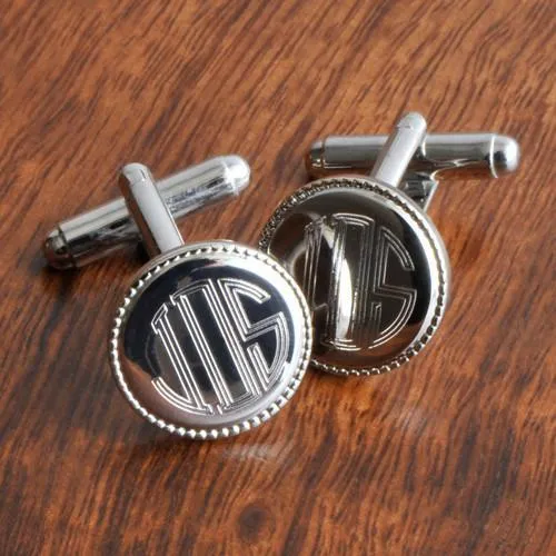 Silver Plated Personalized Cufflinks