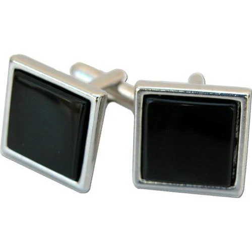 Square Cufflinks with Black Onyx